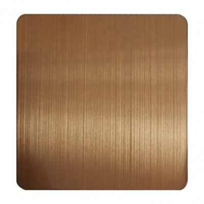 Pvd Bronze Colored Stainless Steel Sheet Plate For Decoration Satin Brushed Hairline